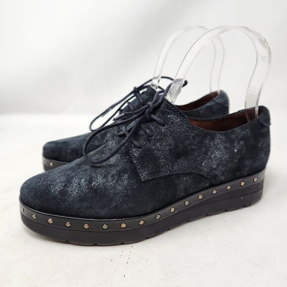 HISPANITAS Black Suede Loafers Size 36 - Picture 7 of 11